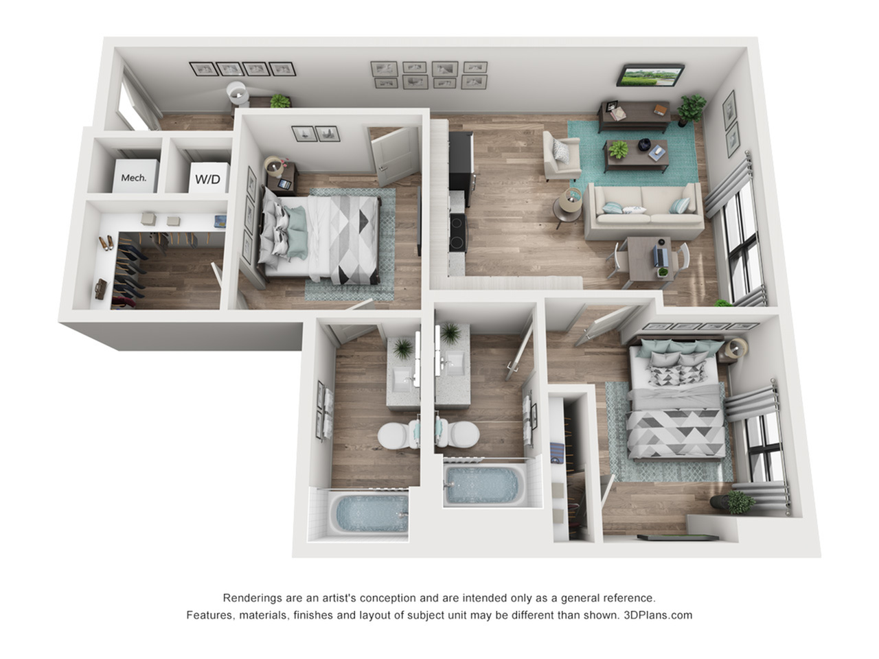 B2 - 2x2 The Brees Floor plan