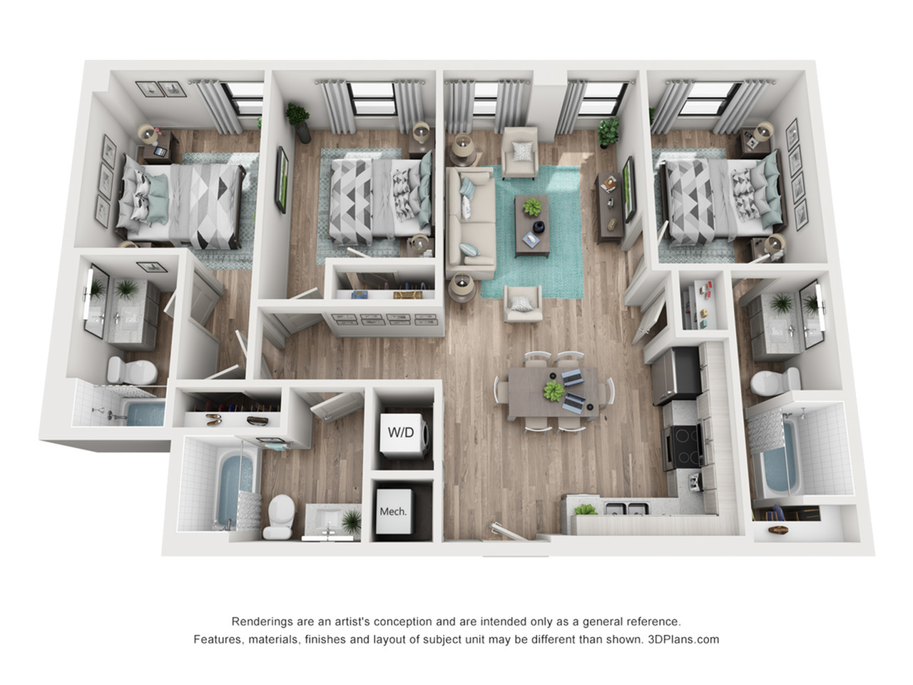 C2 - 3x3 The Armstrong Floor plan