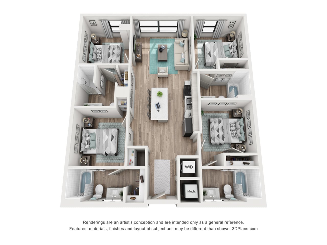 D1 - 4x4 The Ehlinger Floor plan