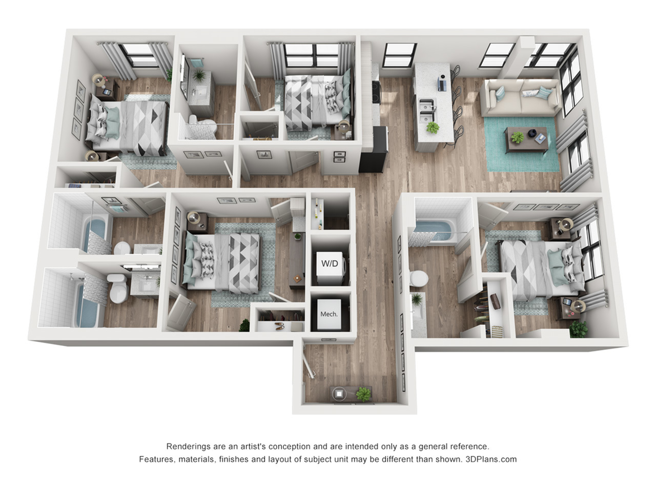 D3 - 4x4 The Johnson Floor plan